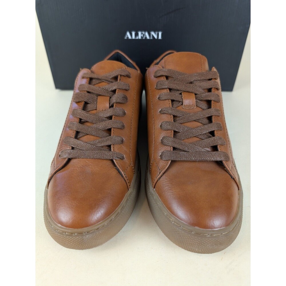 Alfani Shoes Mens 9 M Grayson Lace Up Sneakers Brown Low Top Casual NEW - Picture 3 of 9